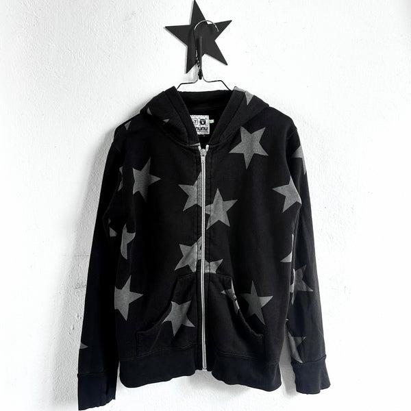 Pre-loved Nununu Black Zip Star Hoodie size 6-7 years