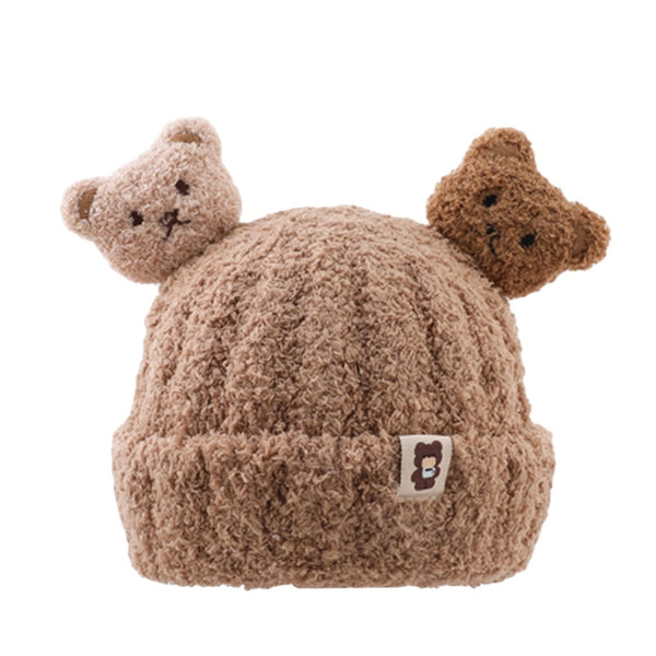 Baby Bear Knit Hat - Brown