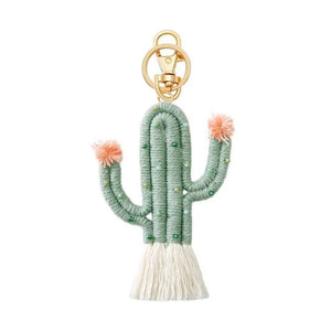 1love2hugs3kisses Cactus Keychain Green