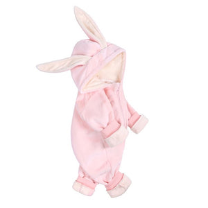 1love2hugs3kisses Baby Bunny Velour Jumpsuit Pink