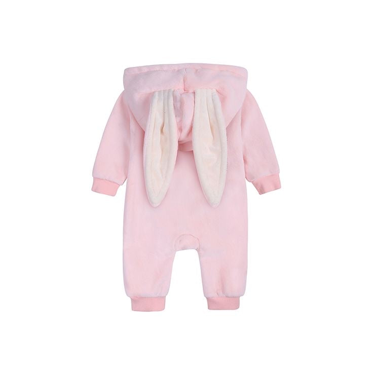 1love2hugs3kisses Baby Bunny Velour Jumpsuit Pink