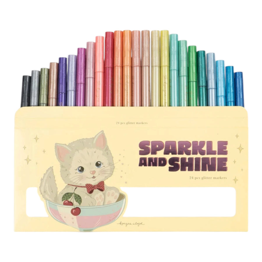 Konges Sløjd Glitter Markers 24 Pcs - Cat