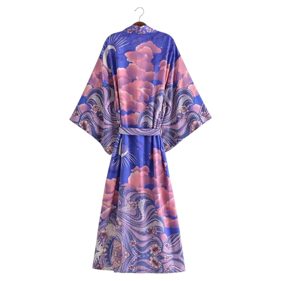 Long Kimono Moon - Blue
