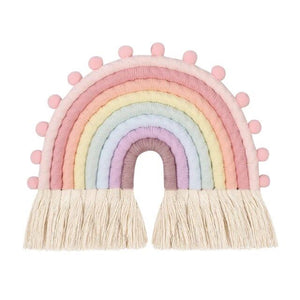 1love2hugs3kisses Rainbow Hanger Pastel Rose Mix with pompons