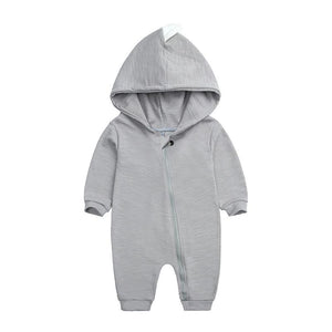 1love2hugs3kisses Baby Dino Jumpsuit Grey White