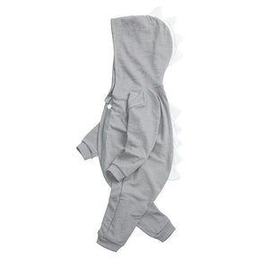 1love2hugs3kisses Baby Dino Jumpsuit Grey White