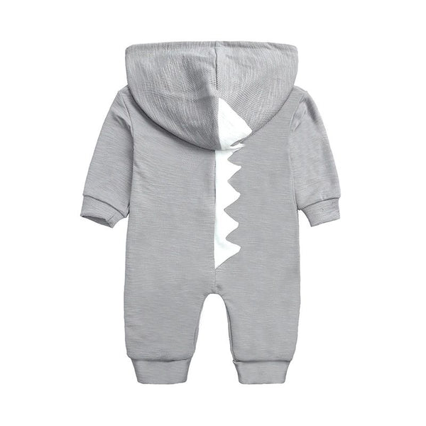 1love2hugs3kisses Baby Dino Jumpsuit Grey White