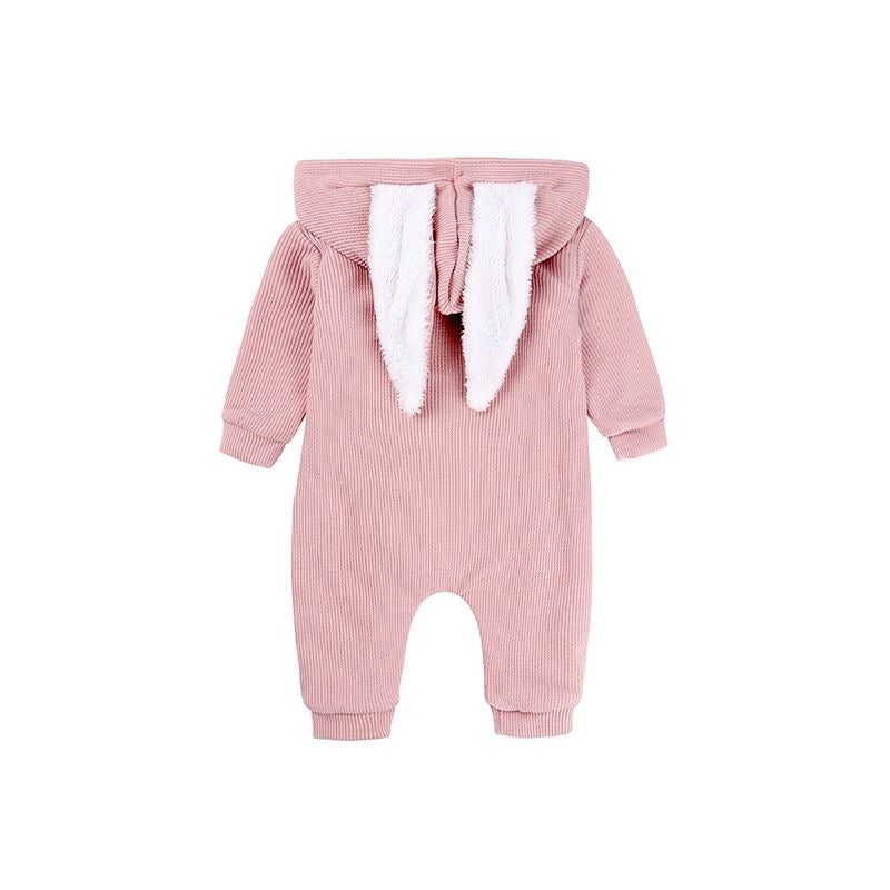 1love2hugs3kisses Baby Bunny Teddy Jumpsuit Pink