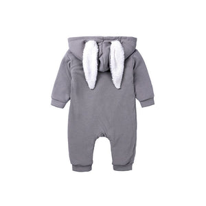 1love2hugs3kisses Baby Bunny Teddy Jumpsuit Grey