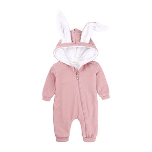 1love2hugs3kisses Baby Bunny Teddy Jumpsuit Pink