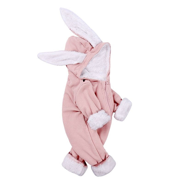 1love2hugs3kisses Baby Bunny Teddy Jumpsuit Pink