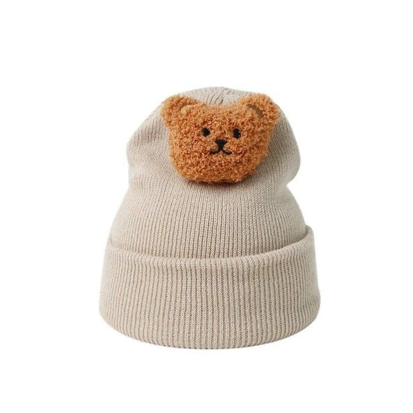 1love2hugs3kisses Baby Bear Hat Beige