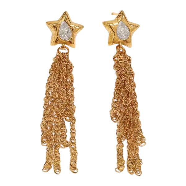 Star Tassel Earrings – Gold