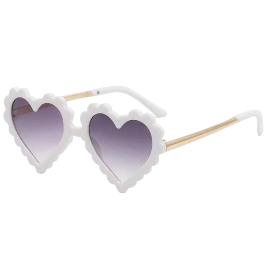 Kids Heart Sunglasses - White