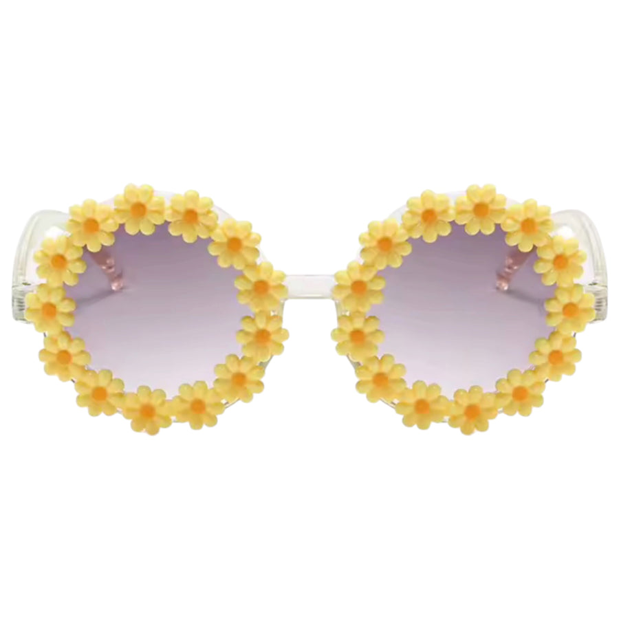 Kids Daisy Flower Sunglasses - Yellow
