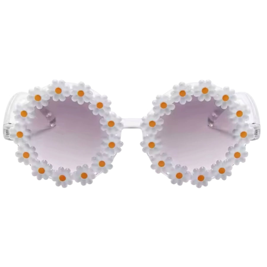 Kids Daisy Flower Sunglasses - White