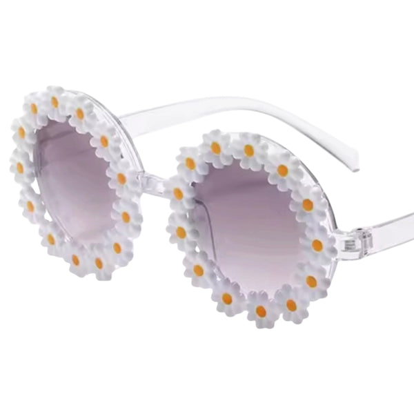 Kids Daisy Flower Sunglasses - White