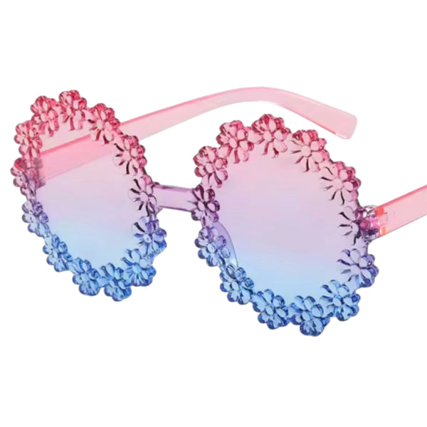 Kids Daisy Flower Sunglasses – Pink & Blue