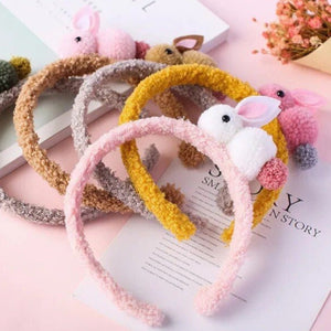 1love2hugs3kisses Plush Bunny Kids Headband Pink