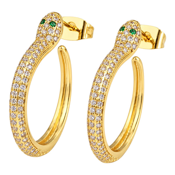 Snake Hoop Earrings – Gold