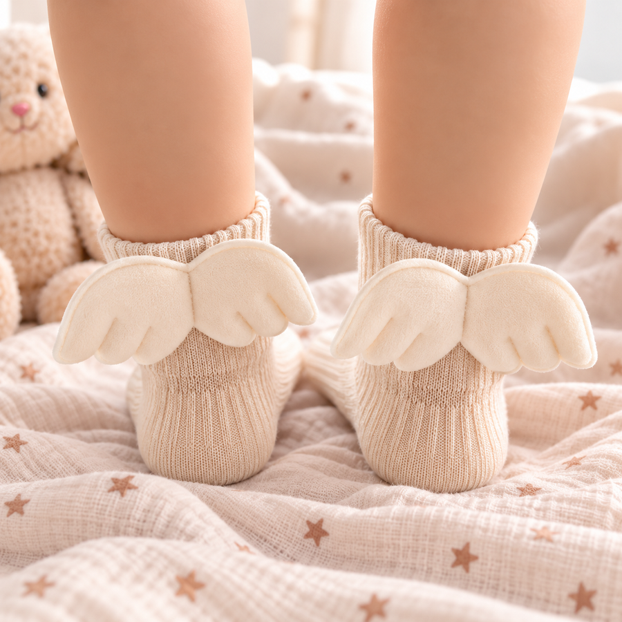 Baby Angel Wing Socks - Cream