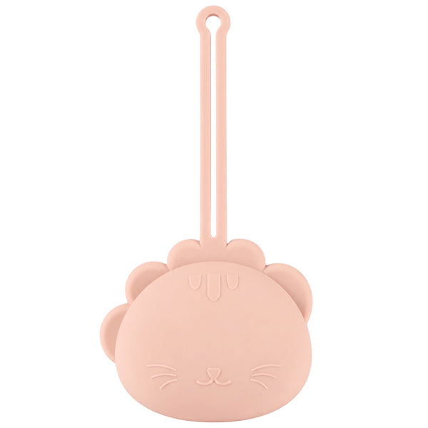Baby Silicone Pacifier Holder Cat – Pink