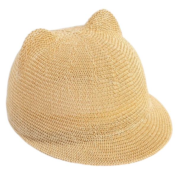 Bear Ears Straw Hat – Beige