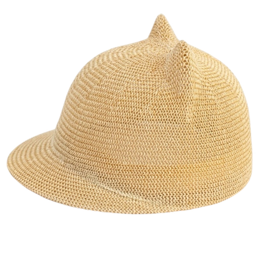 Bear Ears Straw Hat – Beige