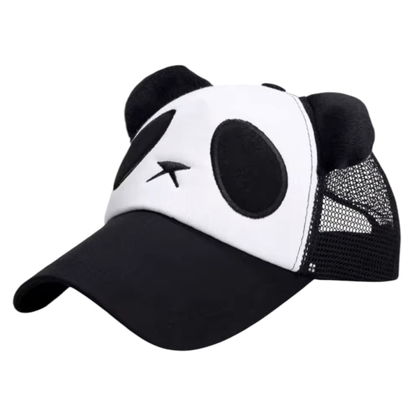 Kids Panda Mesh Cap – Black & White
