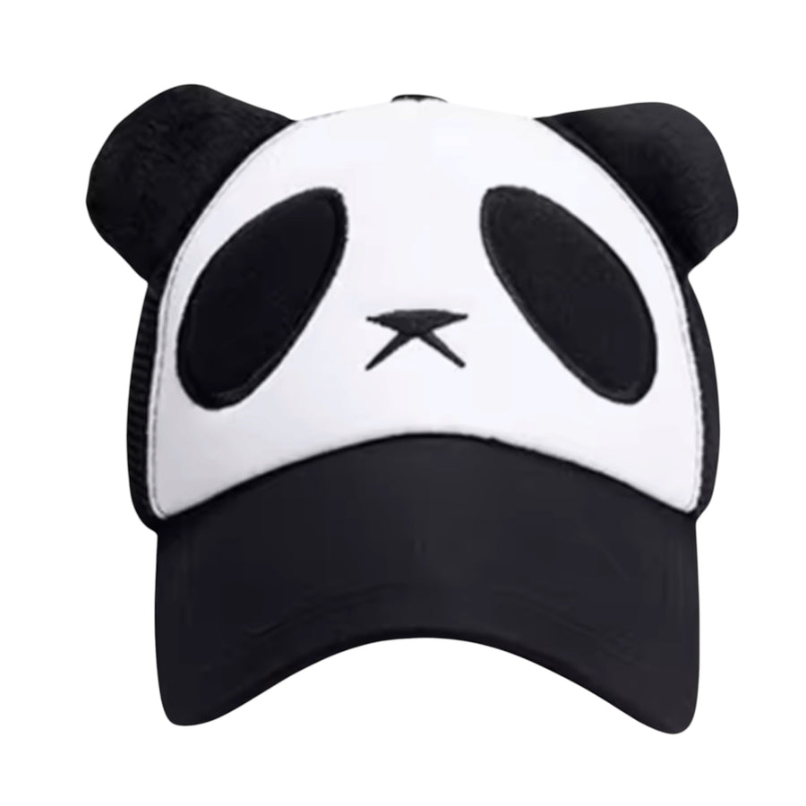 Kids Panda Mesh Cap – Black & White