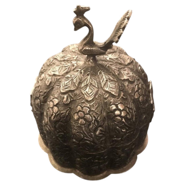 À la Collection Peacock Kumkum Box - Silver