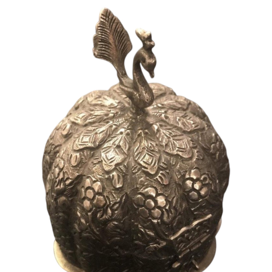 À la Collection Peacock Kumkum Box - Silver