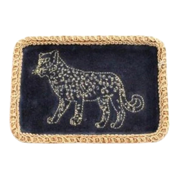 À la Collection Velvet Leopard Bowl - Blue