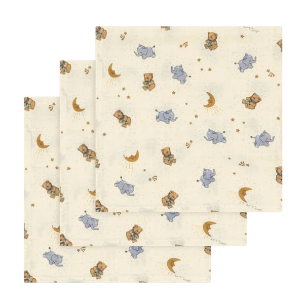 Konges Sløjd 3 Pack Muslin Cloth - Cucciolo