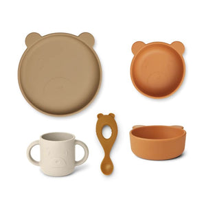 Liewood Vivi Silicone Tableware 4 pack Baby Mr bear / oat multi mix