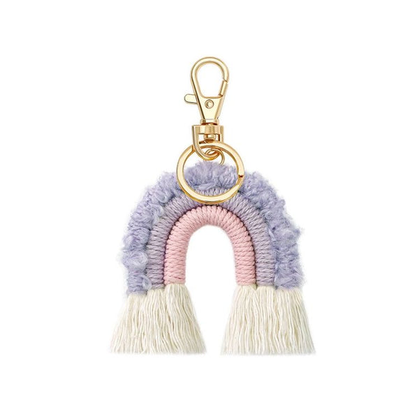 1love2hugs3kisses Rainbow Bohemian Keychain Lilac