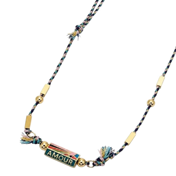 Bohemian Amour Locket Necklace - Purple