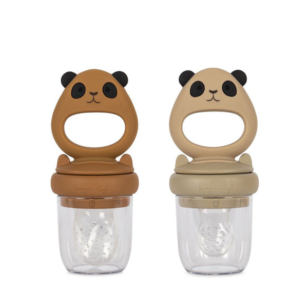 Konges Sløjd 2 Pack Fruit Feeding Pacifier Panda - Caramel / Warm Clay