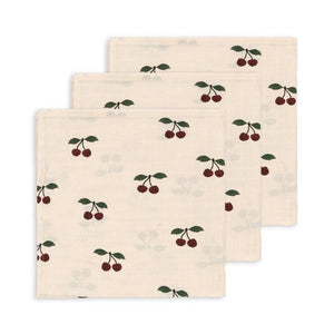 Konges Sløjd 3 Pack Muslin Cloth - Ma Grande Cerise