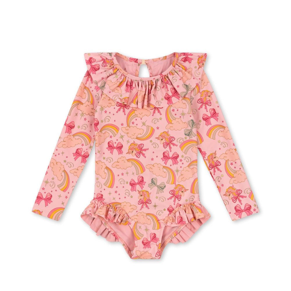 Konges Sløjd Manuca Frill LS Swimsuit - Rainbow Bow