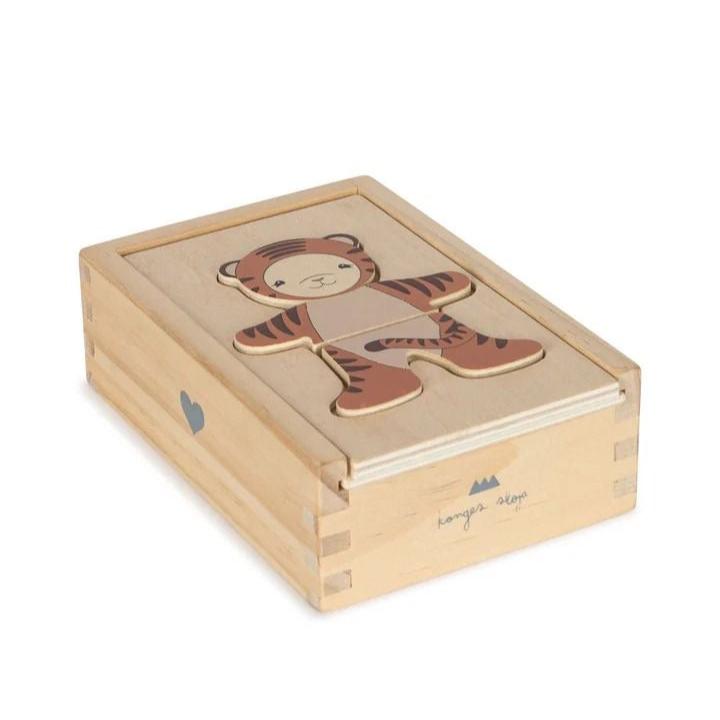 Konges Sløjd Wooden Teddy Dress Up Puzzle - Animals