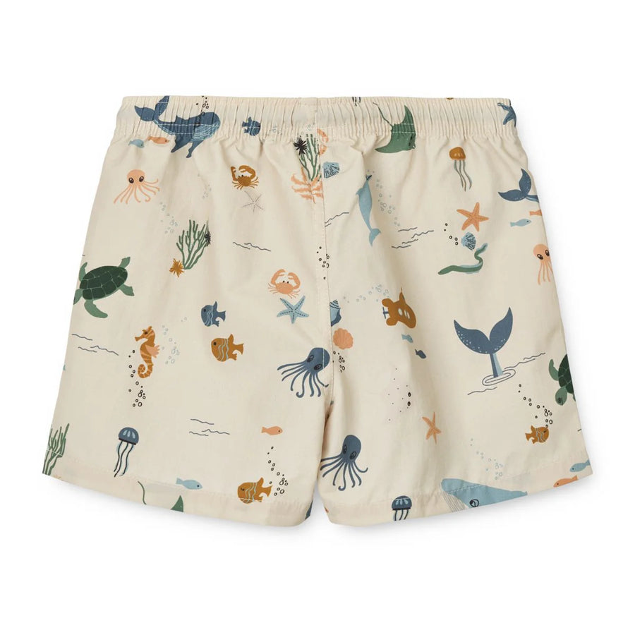 Liewood Aiden Printed Board Shorts Sea Creature - Sandy