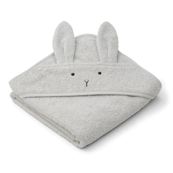 Liewood Albert Hooded Baby Towel Rabbit - Dumbo Grey available at 1love2hugs3kisses ibiza