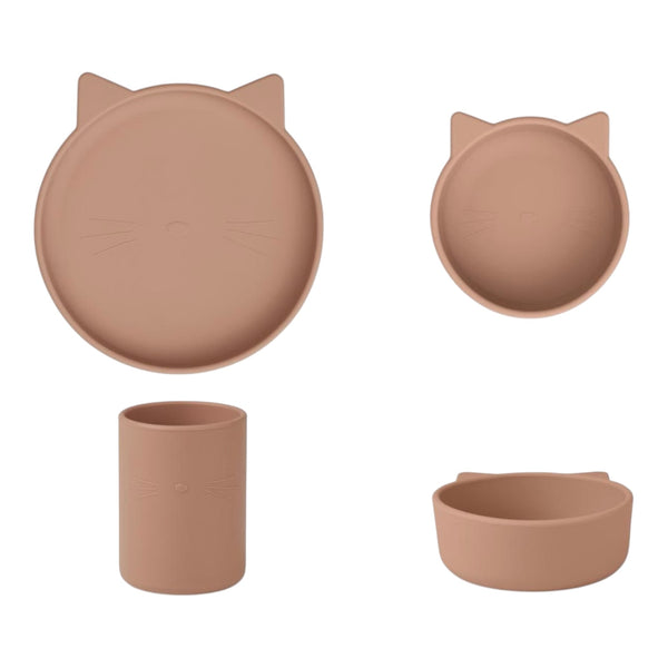 Liewood Cyrus Silicone Tableware Junior Cat - Dark Rose available at 1love2hugs3kisses ibiza