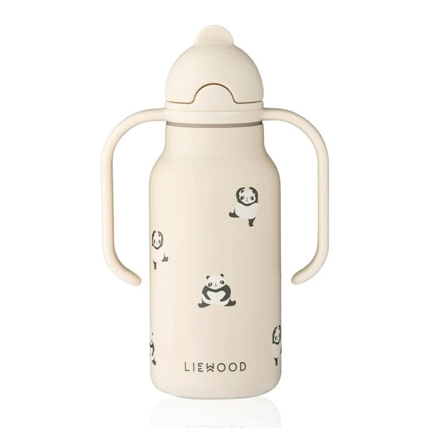 Liewood Kimmie toddler water bottle Mini Panda Sandy stainless steel with handles from 1love2hugs3kisses ibiza
