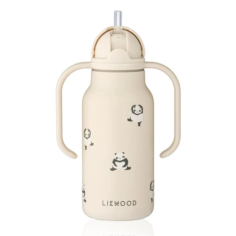 Liewood Kimmie toddler water bottle Mini Panda Sandy stainless steel with handles from 1love2hugs3kisses ibiza
