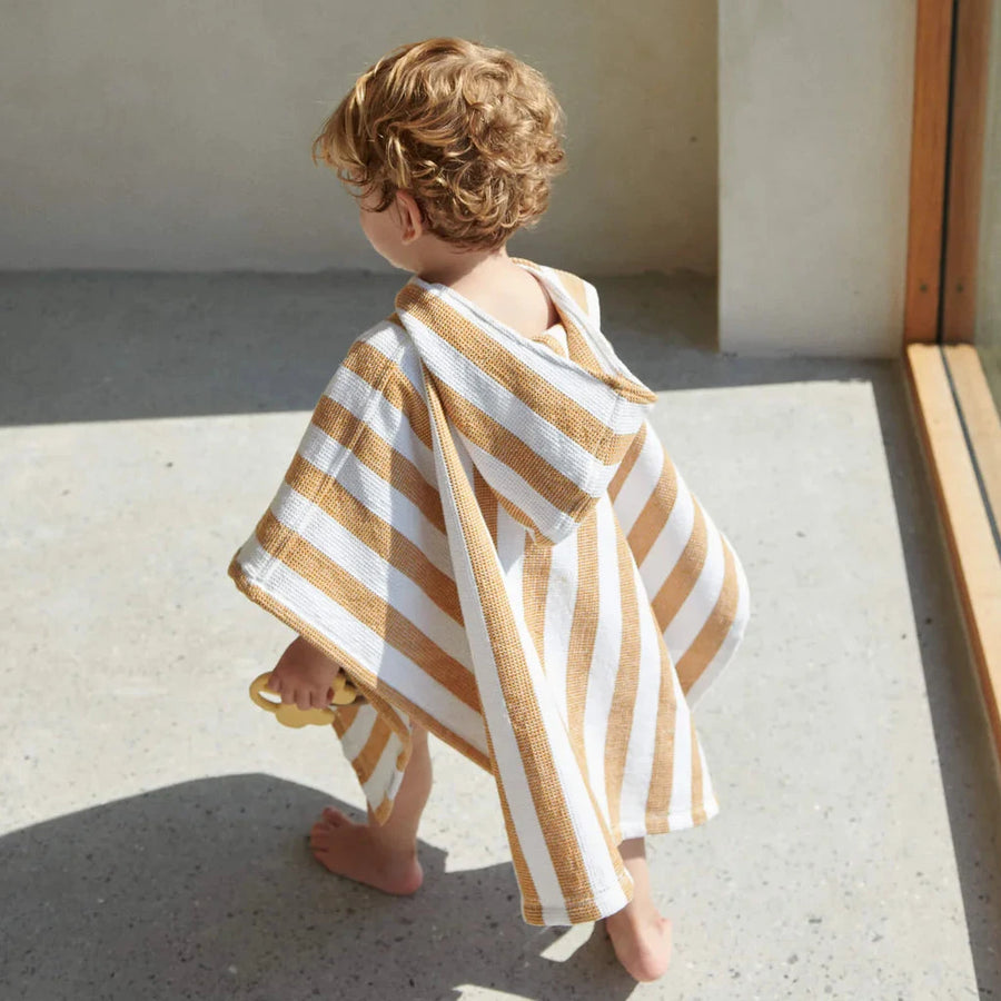 Liewood Paco Junior Poncho Stripe - White / Yellow mellow available at 1love2hugs3kisses ibiza