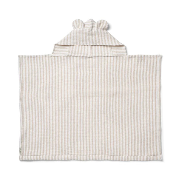 Liewood Vilas Baby Hooded Waffle Towel - Crisp White / Sandy available at 1love2hugs3kisses ibiza