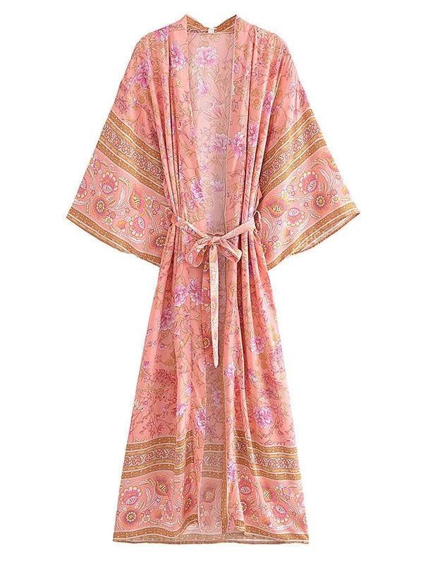 Long Kimono Floral Pink from 1love2hugs3kisses ibiza
