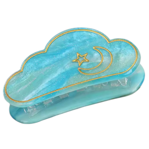 Moon & Star Cloud Hair Claw – Sea Blue